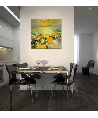 Obraz do salonu - Yellow Matter 2 - 85x85 cm