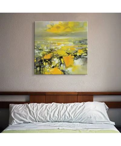 Obraz do salonu - Yellow Matter 2 - 85x85 cm