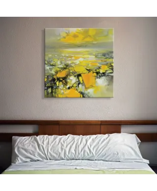 Obraz do salonu - Yellow Matter 2 - 85x85 cm