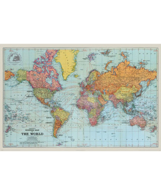 Stanfords General Map Of The World (Colour) - plakat