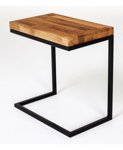 Stolik metalowy z drewnianym blatem - Functional - Mały