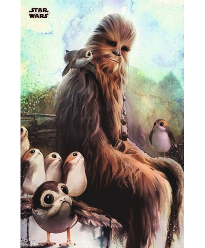 Plakat - Gwiezdne Wojny - Ostatni Jedi Chewbacca & Porg