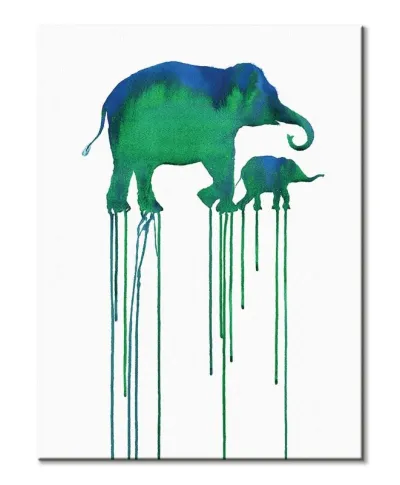 Asian Elephants - obraz na płótnie