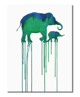 Asian Elephants - obraz na płótnie