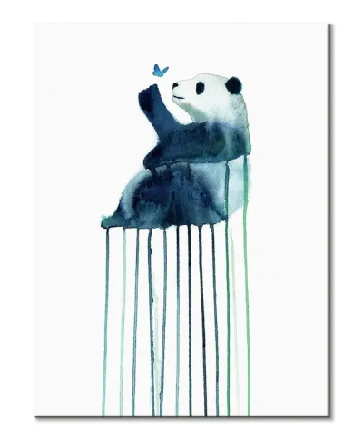 Panda Butterfly - obraz na płótnie