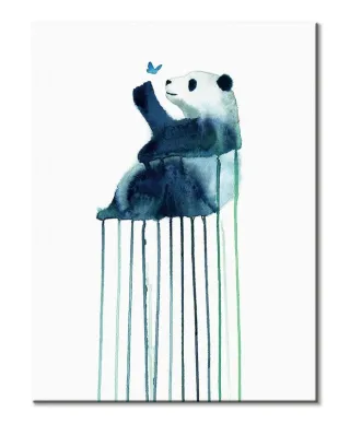 Panda Butterfly - obraz na płótnie