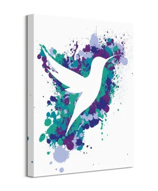 Splatter Silhouette Hummingbird - obraz na płótnie