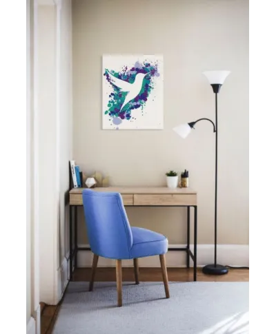 Splatter Silhouette Hummingbird - obraz na płótnie