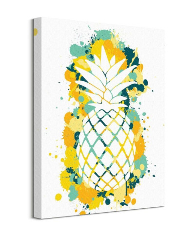 Splatter Silhouette Pineapple - obraz na płótnie