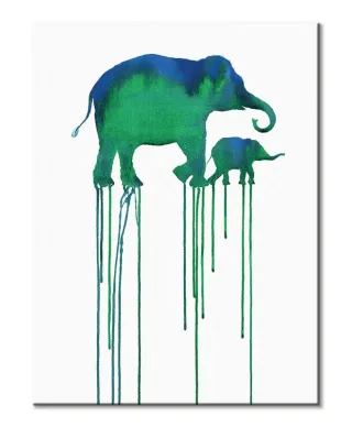 Asian Elephants - obraz na płótnie