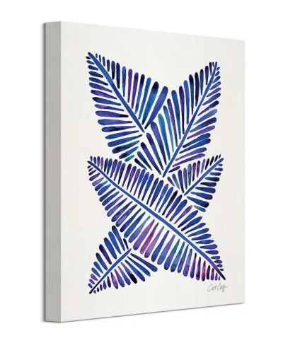 Indigo Banana Leaves - obraz na płótnie