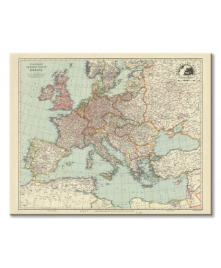 Stanfords Mapa Europy 1928 - obraz na płótnie