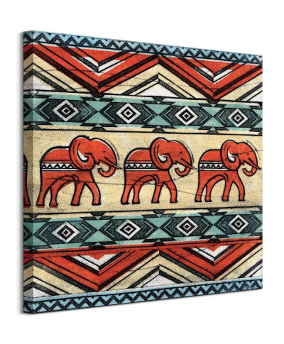 Tribal Elephants - obraz na płótnie