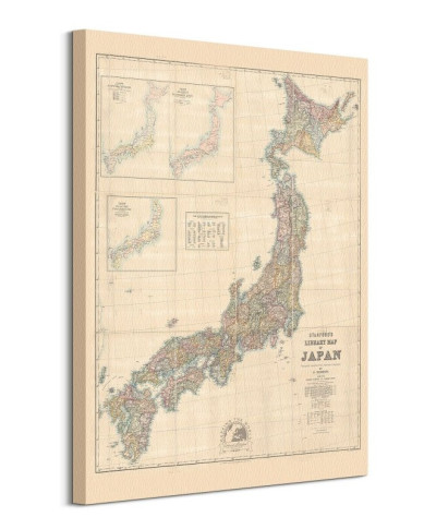 Stanfords Mapa Japonii 1879 - obraz na płótnie