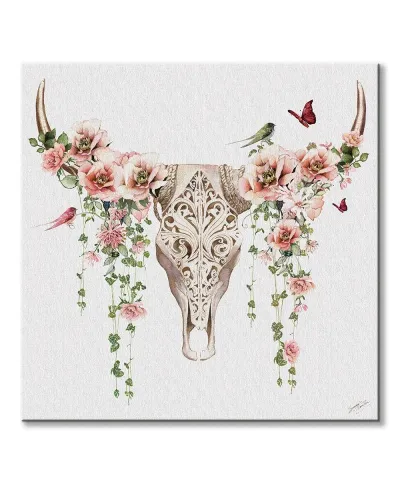 Floral Skull - obraz na płótnie