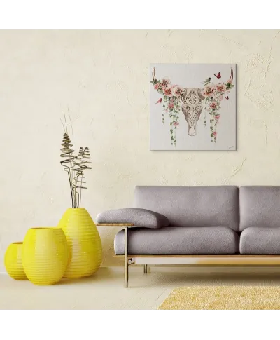 Floral Skull - obraz na płótnie