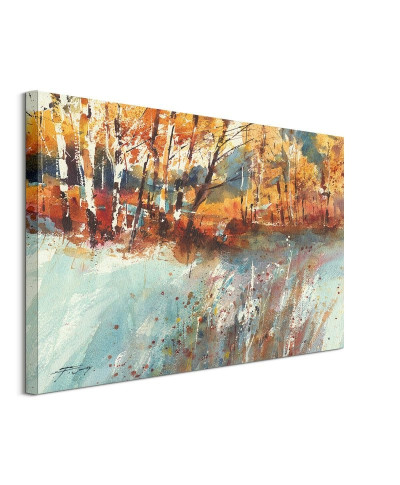 Frost & Autumn Birches - obraz na płótnie