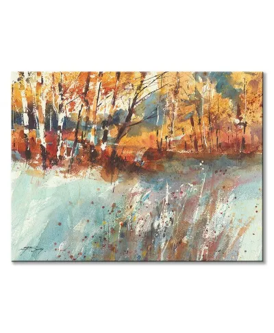 Frost & Autumn Birches - obraz na płótnie