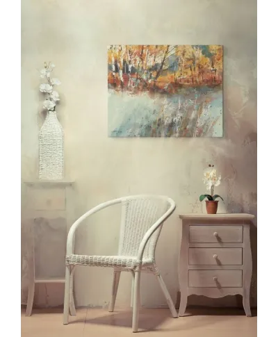 Frost & Autumn Birches - obraz na płótnie