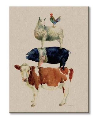 Farmyard Fun - obraz na płótnie