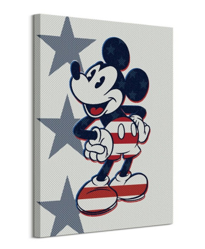 Mickey Mouse Retro Stars n' Stripes - obraz na płótnie
