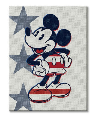 Mickey Mouse Retro Stars n' Stripes - obraz na płótnie