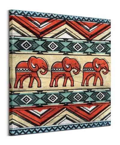 Tribal Elephants - obraz na płótnie