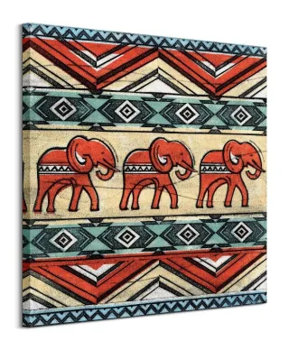 Tribal Elephants - obraz na płótnie