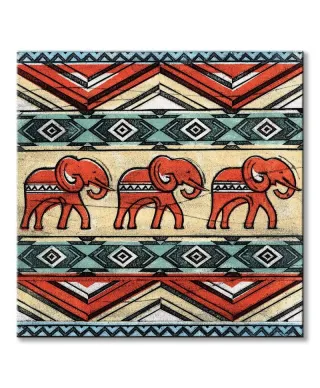 Tribal Elephants - obraz na płótnie