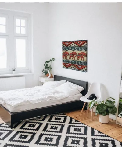 Tribal Elephants - obraz na płótnie