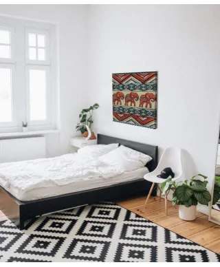 Tribal Elephants - obraz na płótnie