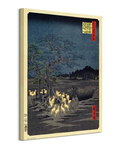 Foxes at the Changing Tree in Oji - obraz na płótnie