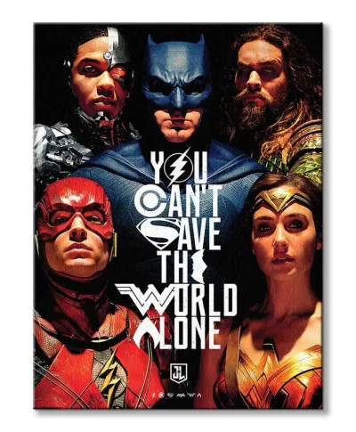 Justice League Save The World - obraz na płótnie