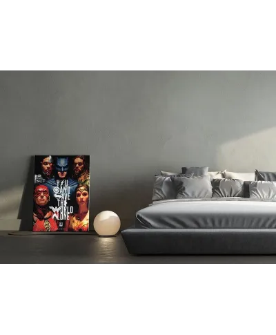 Justice League Save The World - obraz na płótnie