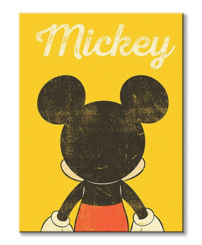 Mickey Mouse Back Distressed - obraz na płótnie