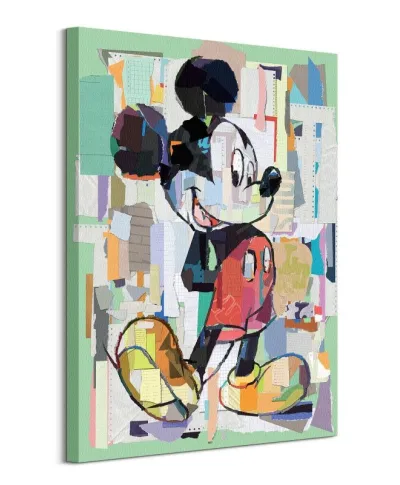 Mickey Mouse Office Decoupage - obraz na płótnie