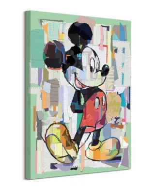 Mickey Mouse Office Decoupage - obraz na płótnie