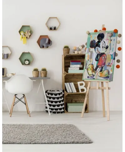 Mickey Mouse Office Decoupage - obraz na płótnie