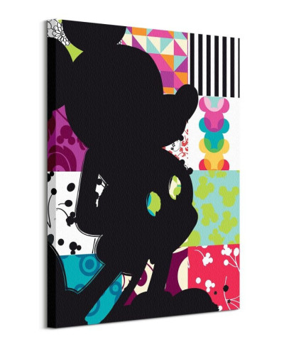 Mickey Mouse Patchwork Silhouette - obraz na płótnie