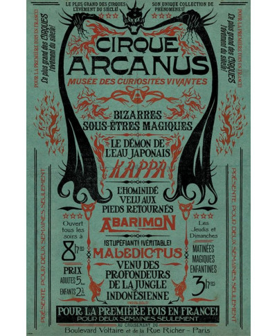 Fantastyczne Zwierzęta: Zbrodnie Grindelwalda Le Cirque Arcanus - plakat