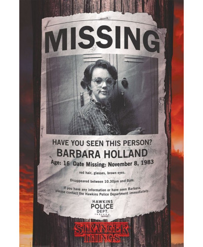 Stranger Things Missing Barb - plakat
