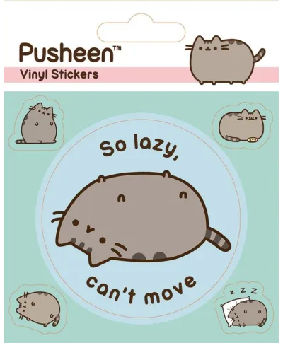 Pusheen Lazy - naklejki