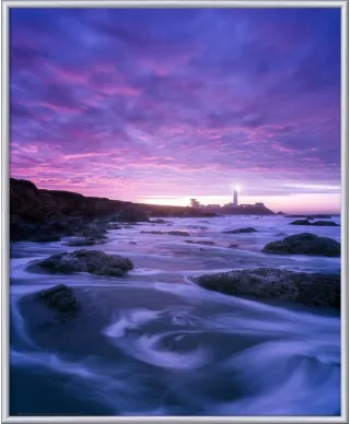 Sunset on the shore - plakat