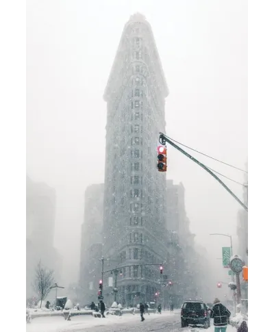 Flatiron in snow - plakat