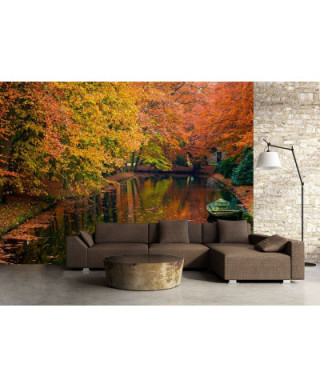 Fototapeta na ścianę - Jezioro w lesie jesienią - 254x183 cm