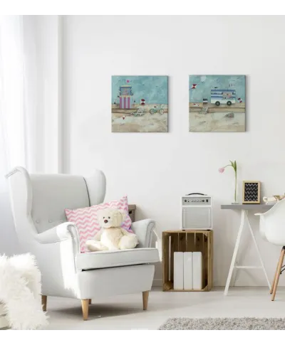 Zabawy na plaży - obraz na płótnie