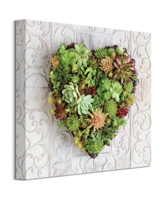 Kaktusowe serce - obraz na płótnie