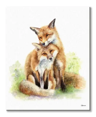 Zakochane Lisy - obraz na płótnie