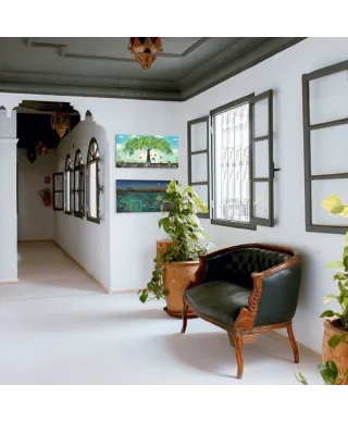 Łąka o zmierzchu - obraz na płótnie