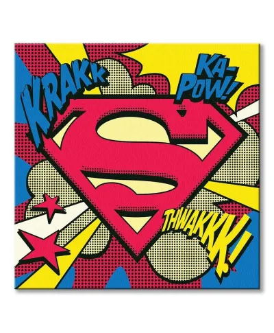 Superman Pop Art Shield - obraz na płótnie